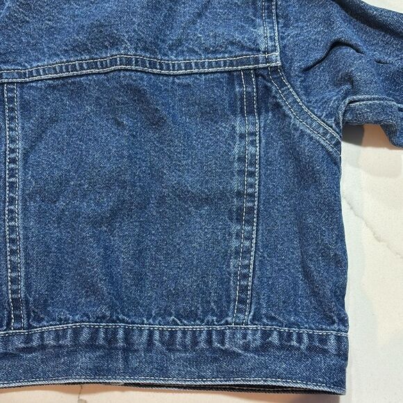 Arizona Jean Co | Vintage Girls Denim Jean Jacket Animal Print Faux Fur 3-6M - Picture 6 of 12